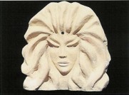 Medusa Sandstone Face Statue